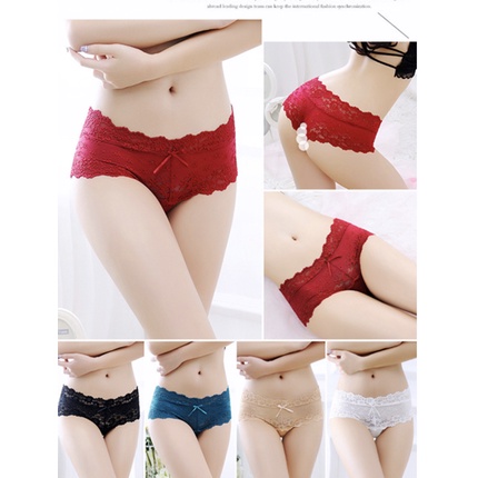 Celana Dalam Boxer Wanita G String Bunga Celana Pendek Renda Thong 3C093