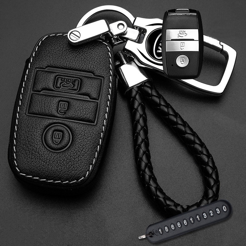 Casing Kunci Remote Mobil Keyless Bahan Kulit Untuk Forte / Forte Koup