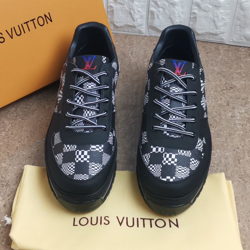 lv sneaker shoes lou is vuitton mirror sepatu pria sneakers sepatu cowok