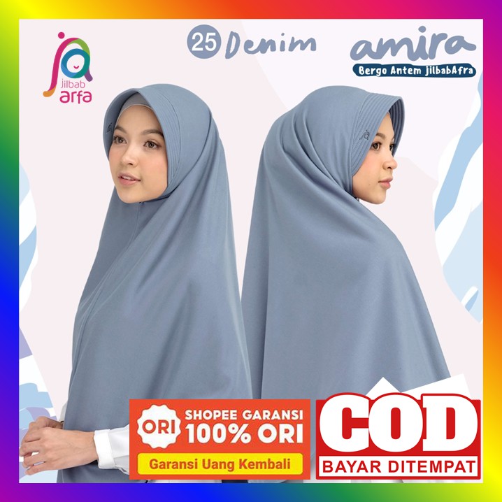 Kerudung Afra Bergo Amira Bahan Kaos Adem Hijab Instan Untuk Dewasa Pet Antem Jumbo
