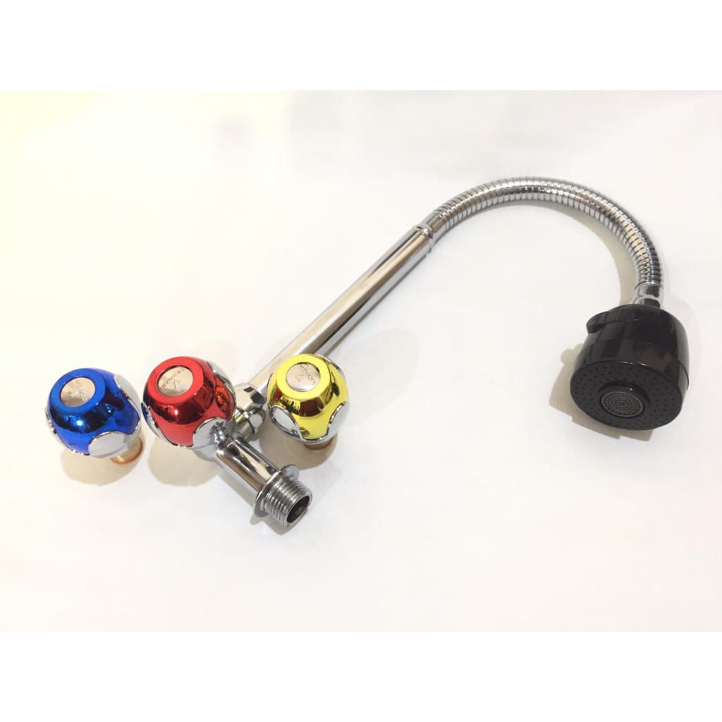 Kran Cuci Piring Angsa Fleksibel Bulat Warna- 1/2 Inch - High Quality Stainless