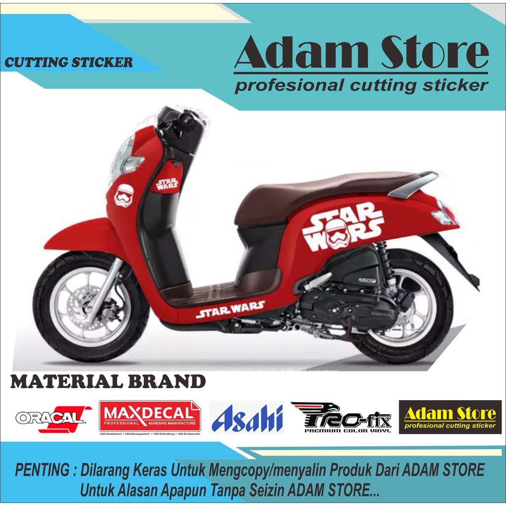stiker motor Scoopy model star wars stiker variasi motor Scoopy stiker motor Scoopy keren honda