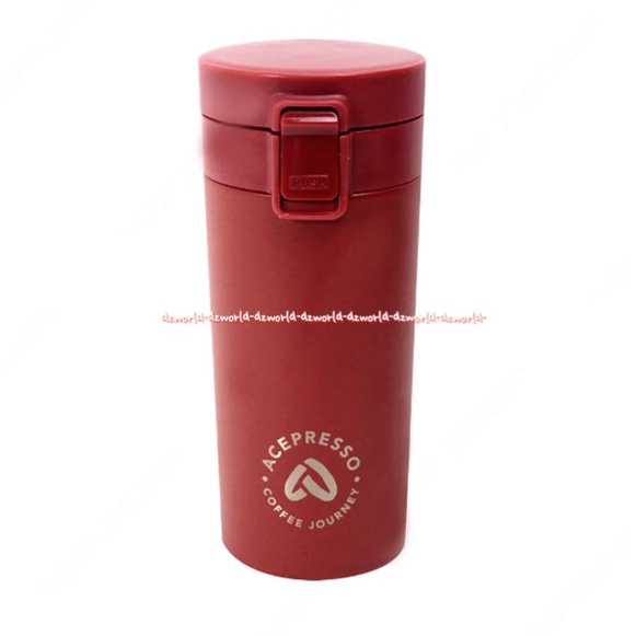 Acepresso Travel Tumbler 380ml Botol Vacum Flask Tahan Lama Panas Dingin 4jam Bottle Minuman Ace Presso Merah Hitam