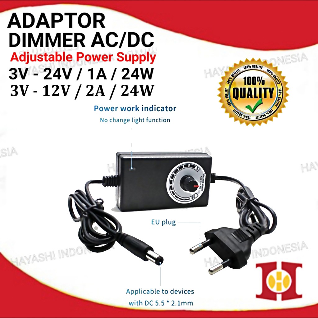 Adaptor Dimmer Switching Power Supply Adjustable AC DC 3 12 24 V 1A 2A