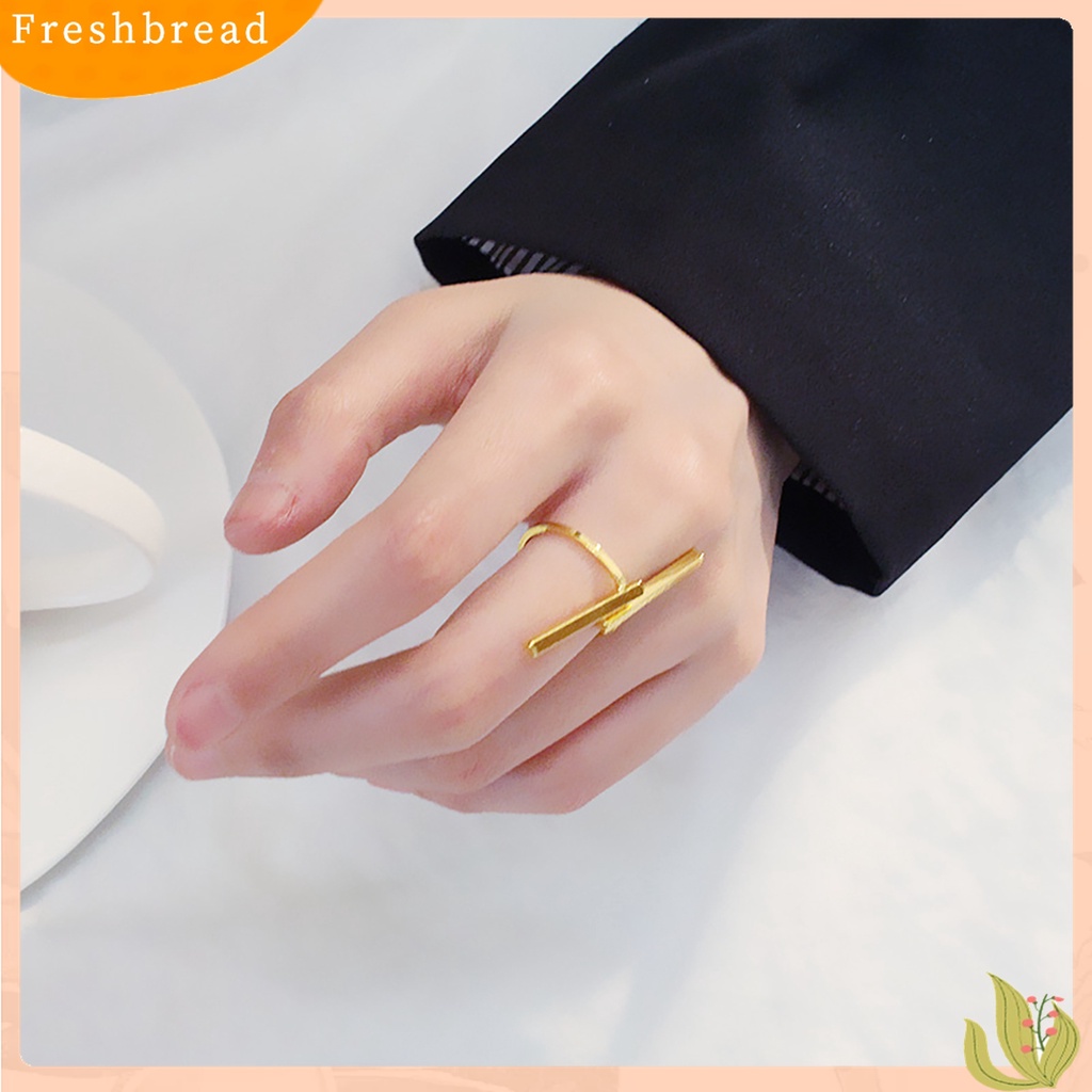 [Fresh] Cincin Terbuka Model Geometri Bar Adjustable untuk Pria / Wanita