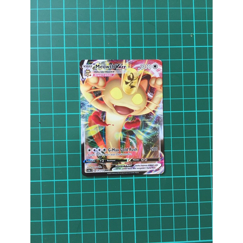 Meowth V Max RRR Kartu Pokemon TCG Indonesia Vmax