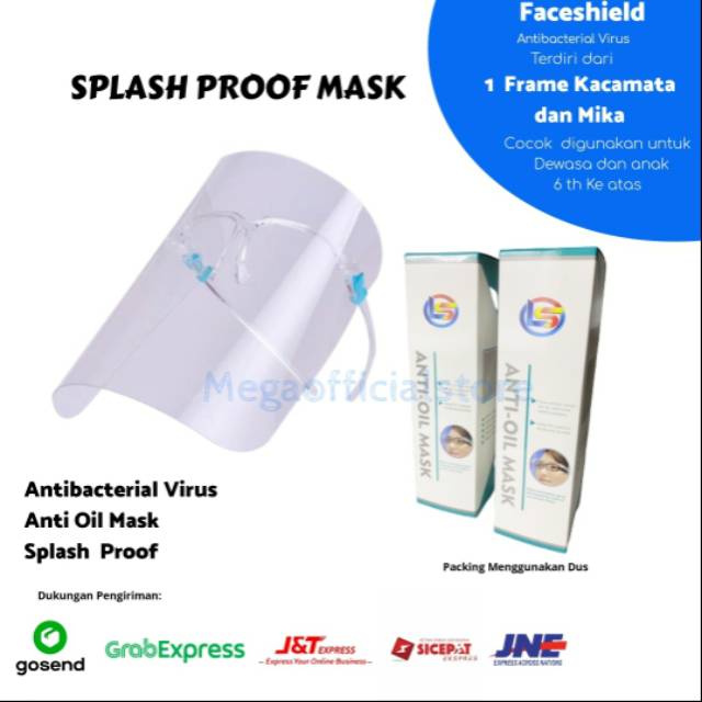 Face Shield Pelindung Muka dengan Frame Kacamata PLUS BOX