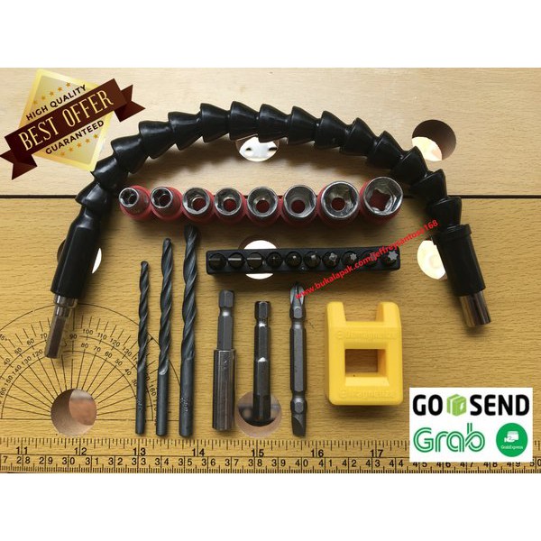 Tool 26 pcs Set Fleksibel Obeng Shaft Mata Bor Baut