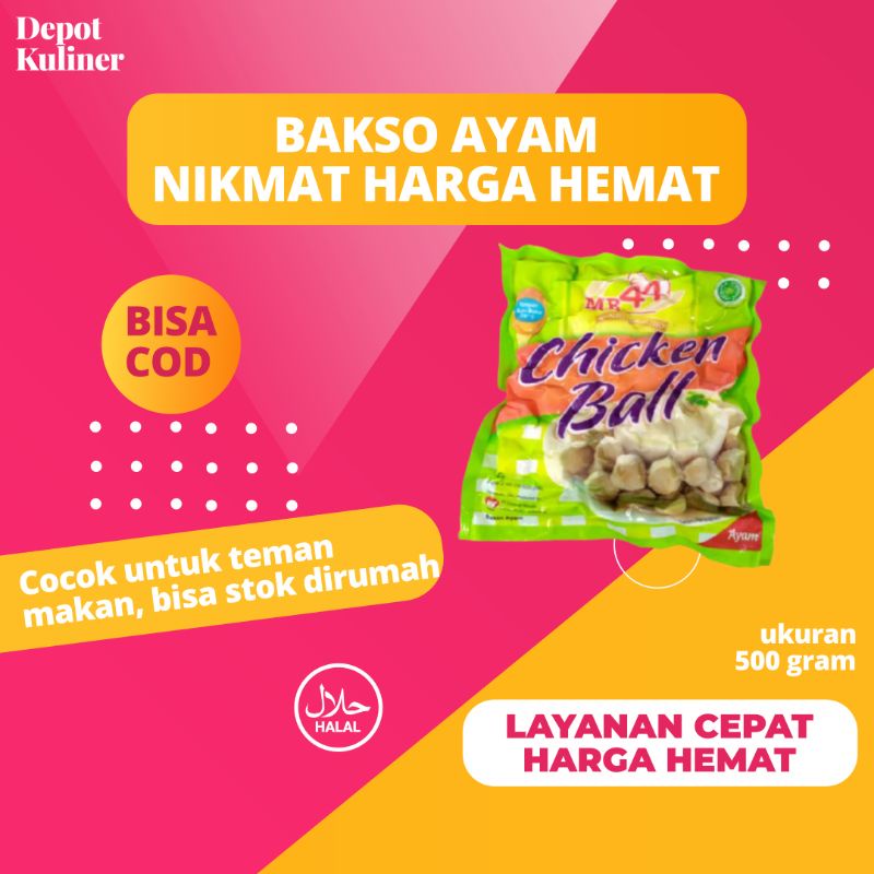 MB44 Bakso Ayam Baso Chicken meatball 500gr / Chicken Ball