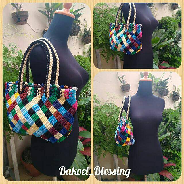 Tas RAINBOW MARBLE - Tas Macrame Bubble - Tas Makrame - Tas Tali - Tas Selempang