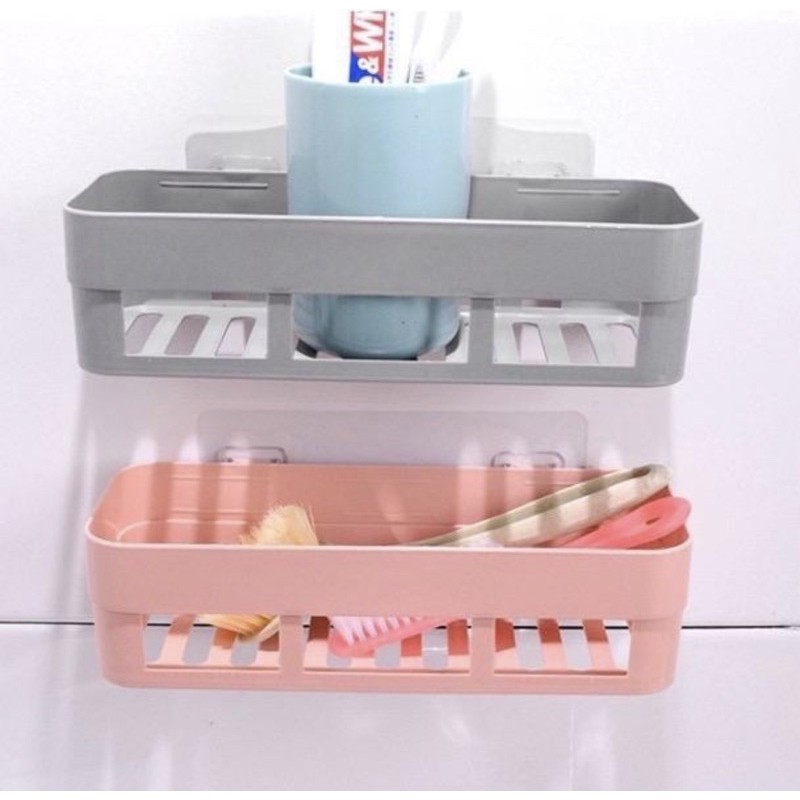 Rak Toilet Kotak - Rak Tempel Dinding Kamar Mandi - Rak Tempel kamar mandi kotak -