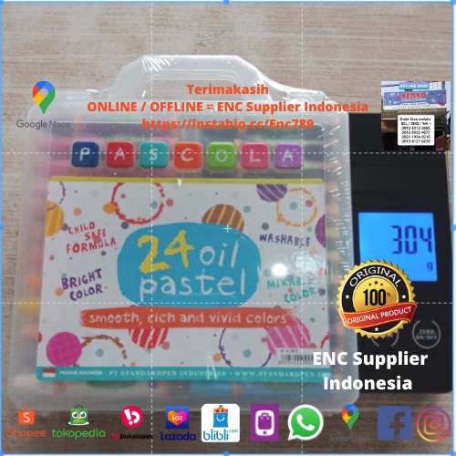 

24 w crayon oil pastel pascola 24 warna krayon 24w asli original krayon minyak standard per set - enc.sup