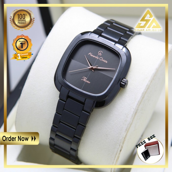JAM TANGAN ALEXANDER CHRISTIE ALEXANDRE CHRISTIE WANITA CEWEK ORIGINAL ORI BRANDED FULL BLACK AC 298