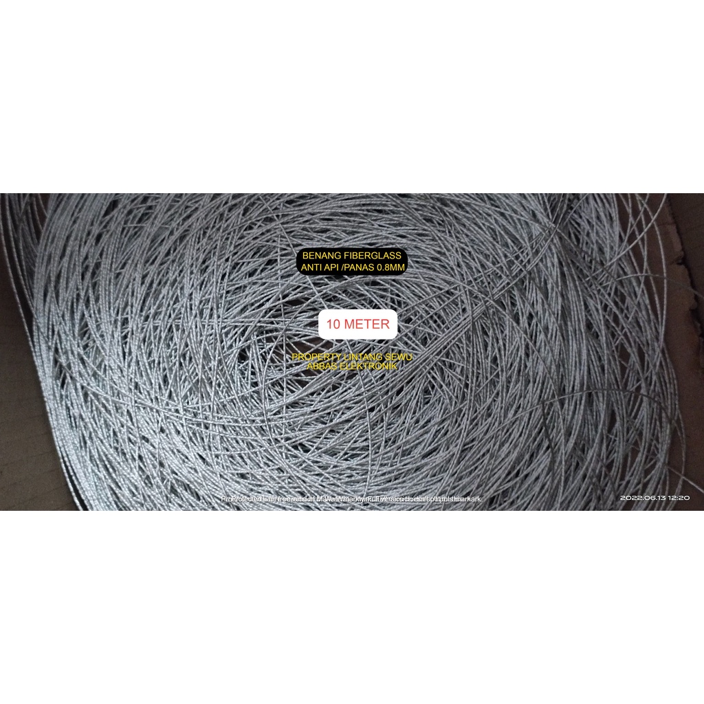 BENANG FIBERGLASS 0.8 MM ANTI BAKAR ANTI PANAS ROPE GLASS FIBER GLASS 0.8MM