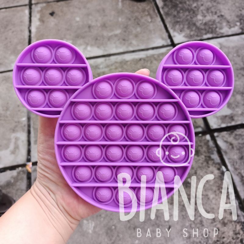 BIANCA - Mainan Anak Pop It Fidget RAINBOW Bubble Push Pop its Fidget Toys-MICKEY UNGU
