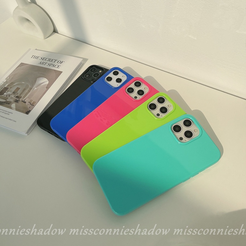 Case Bahan Silikon Jelly Fluorescent Untuk Iphone 11 12 Pro Max 7 8 Plus Se 2020 X Xr Xs Max