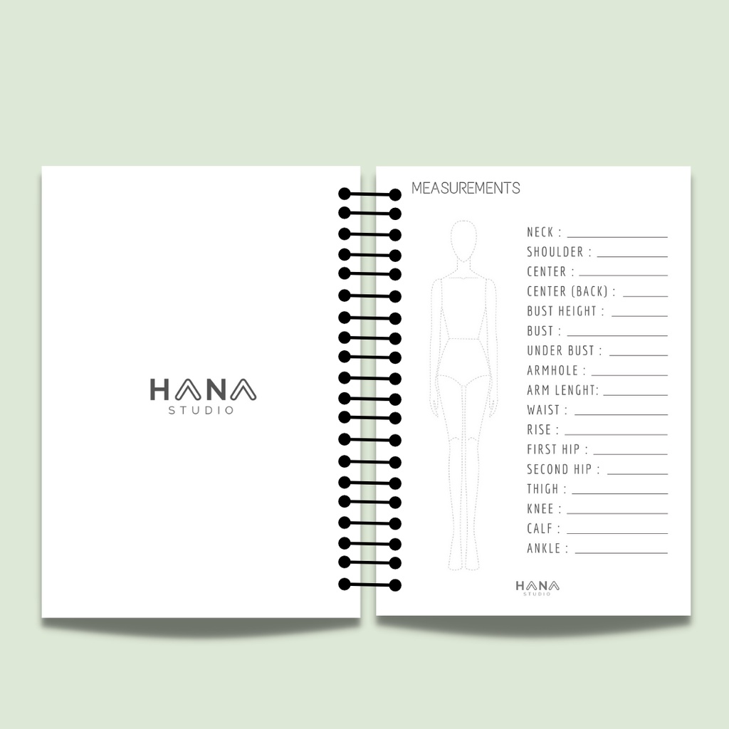 

Isi Binder Measurements Sewing Project Template A5