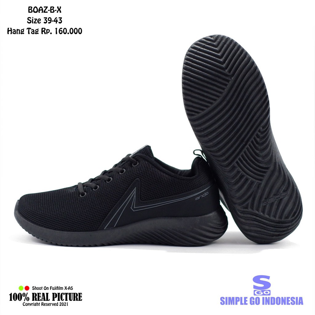 Ando Boaz Ben Racco Zens Sepatu Pria Original Sneakers Tali Original Olahraga Casual