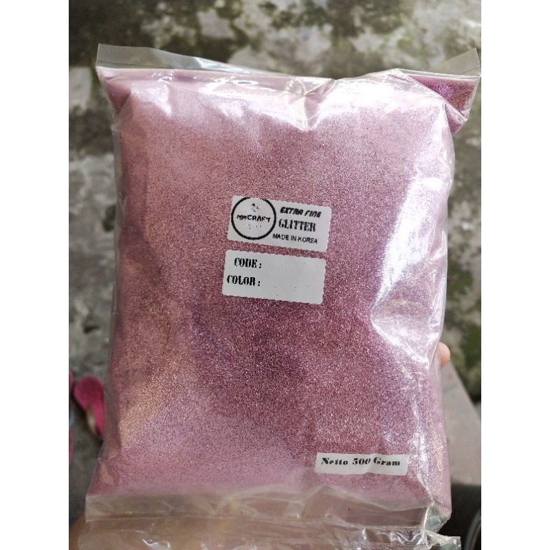 SERBUK GLITTER CLOVER PINK KODE A20 PER 25 GRAM