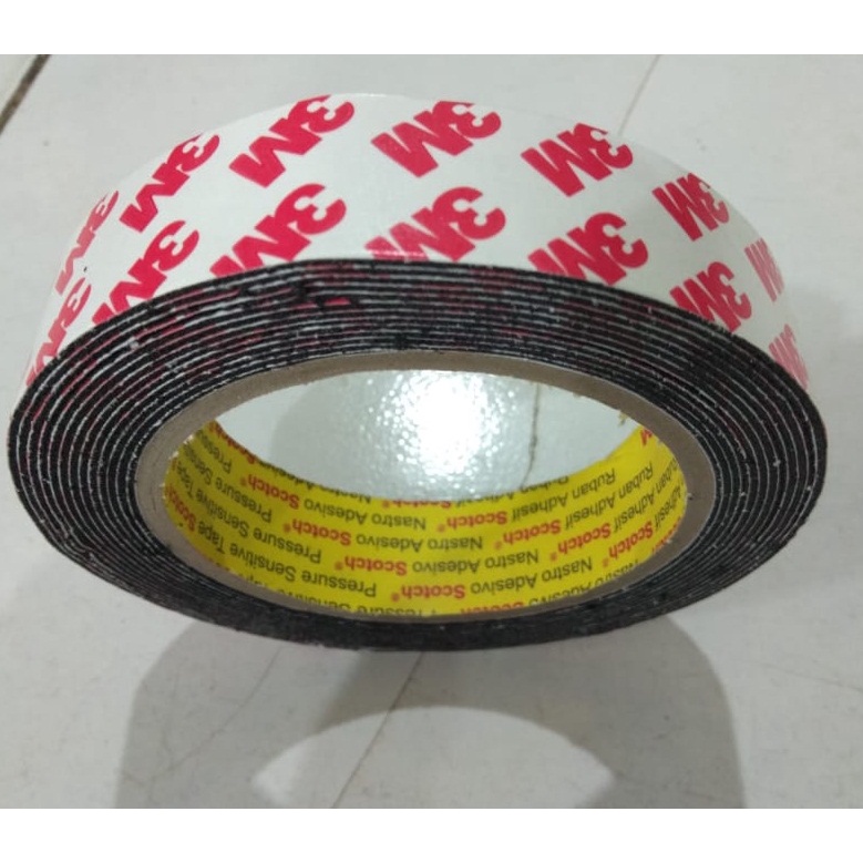 9888 Double PE Foam Tape 3M 6mm X 4m tebal 1mm warna hitam