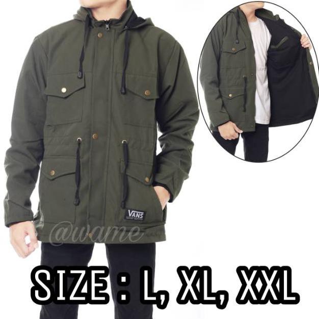 JAKET PARKA WAME PRIA WANITA HIJAU ARMY POLOS BAPAK ANAK JEANS LEVIS