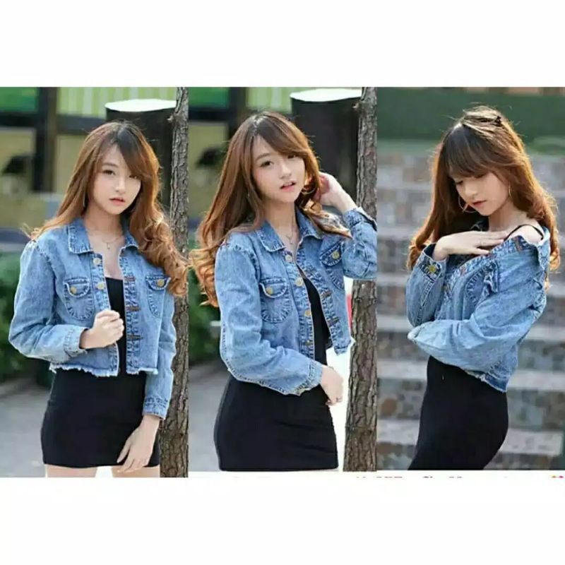 JAKET JEANS WANITA//JAKET JEANS RAWIS WANITA