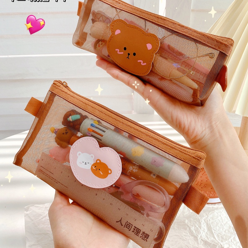 

Brownie Bear Zip Pencil Bag Pencil Case Tempat Pensil Resleting