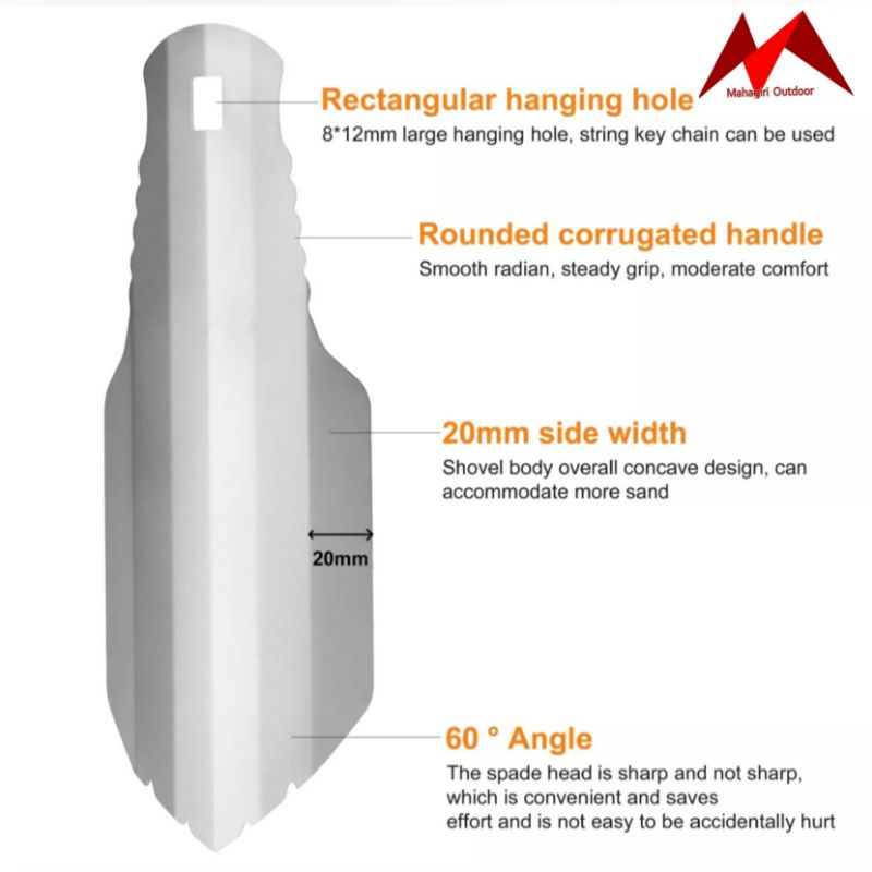 Sekop titanium camping trowel outdoor portable ultralight berkebun