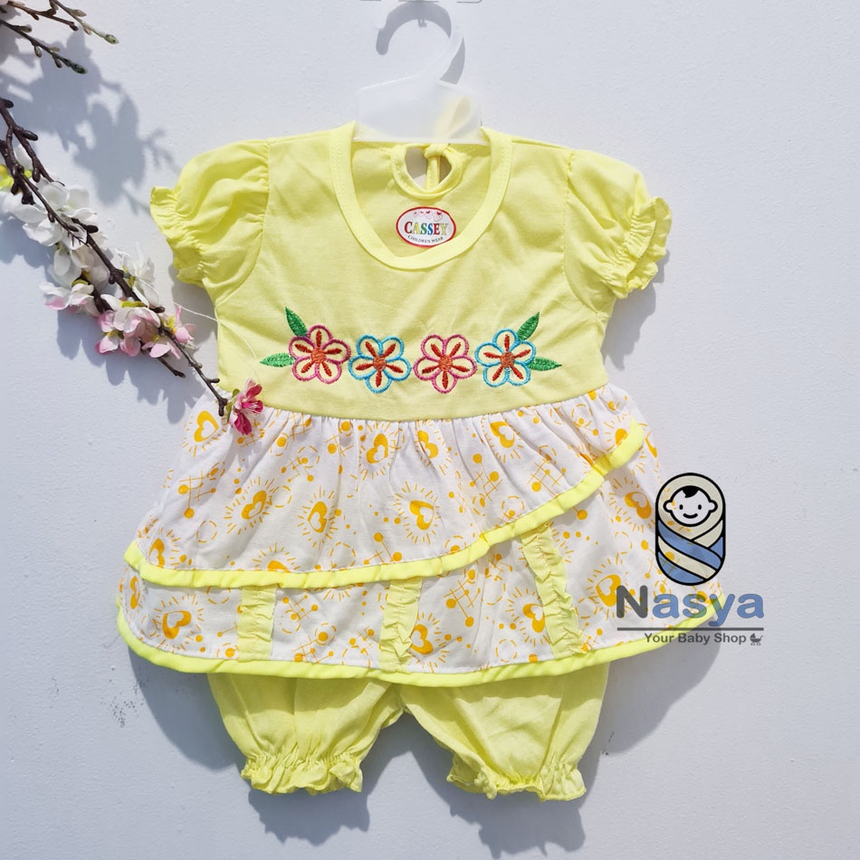 [N-093] NEW !! Setelan Baju Bayi perempuan celana pop (0-6 bulan)