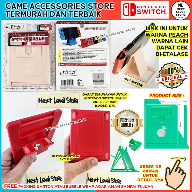 (PEACH) Nintendo Switch Ultra Thin Folding Stand Standing Dock Akitomo