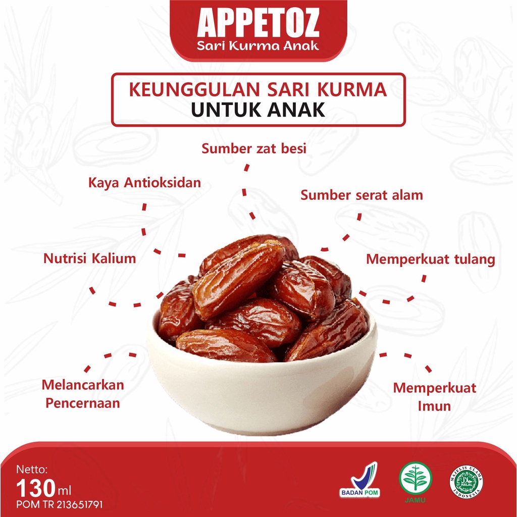 Appetoz Sari Kurma - Paket Isi 4 Botol