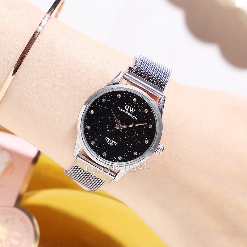 [✅COD] JAM TANGAN FASHION JAM MAGNET WANITA RANTAI JAM TANGAN MURAH CEWEK ANALOG IMPORT W142