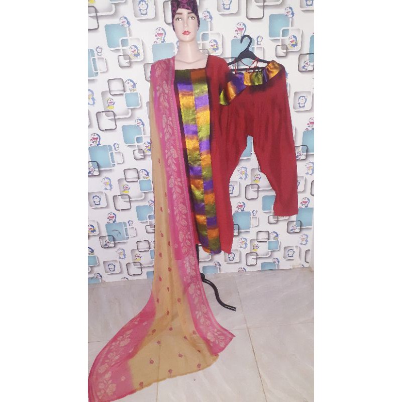 kurti set merah cantik preloved