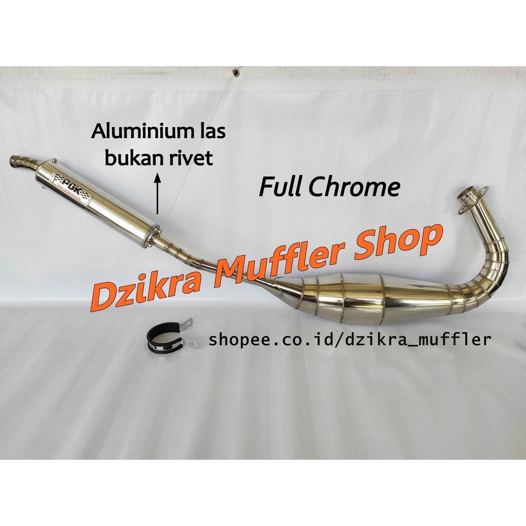 Knalpot Ninja 150 R RR SS 2 tak kolong kenalpot racing PDK chrome krom