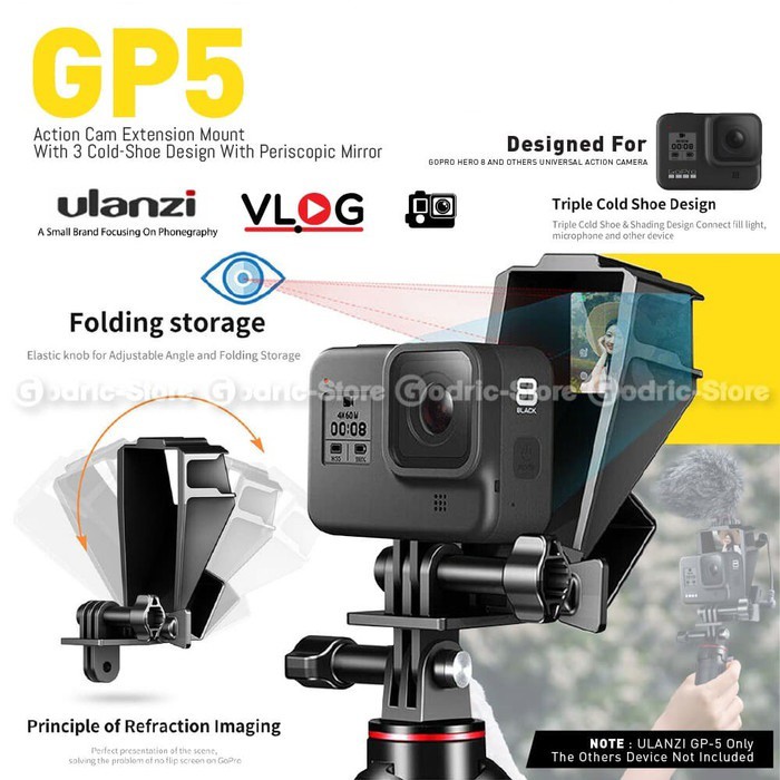 ULANZI GP-5 Selfie Flip Screen Mirror GoPro / Action Camera Vlog GP5