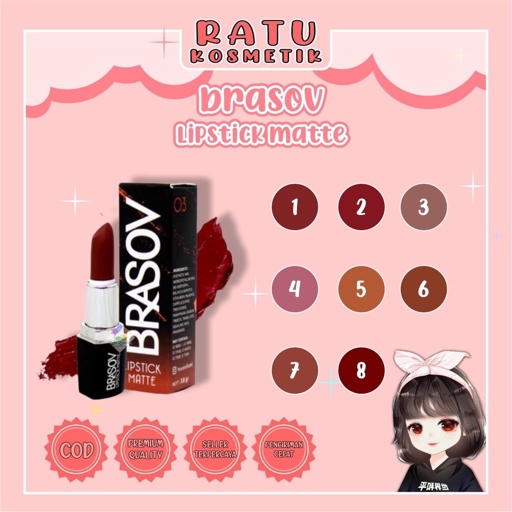 ❤ RATU ❤ Brasov Lipstick Matte 3.8g | Lipstik Matte | Lipcream Matte Fresh &amp; Long Lasting 6g | Lip Cream Matte |  Liptint 5g | Lip Tint BPOM✔️