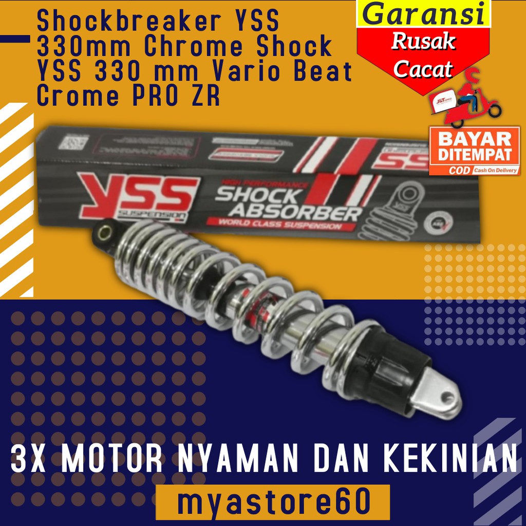 Shockbreaker YSS 330mm Chrome Shock YSS 330 mm Vario Beat Crome PRO ZR