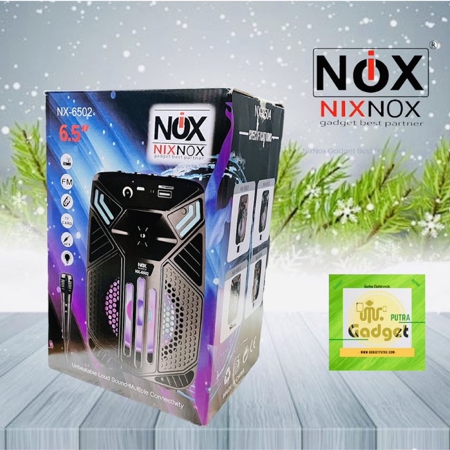 NX-6501 speaker bluetooth 6,5inch speaker portabel plus mic karaoke