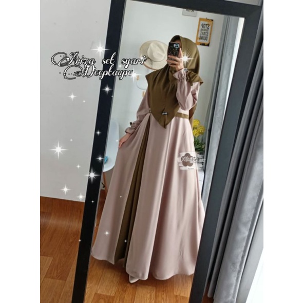 Ready ARIZA set syariMatt ity crepe premium by athata terbaru termurah