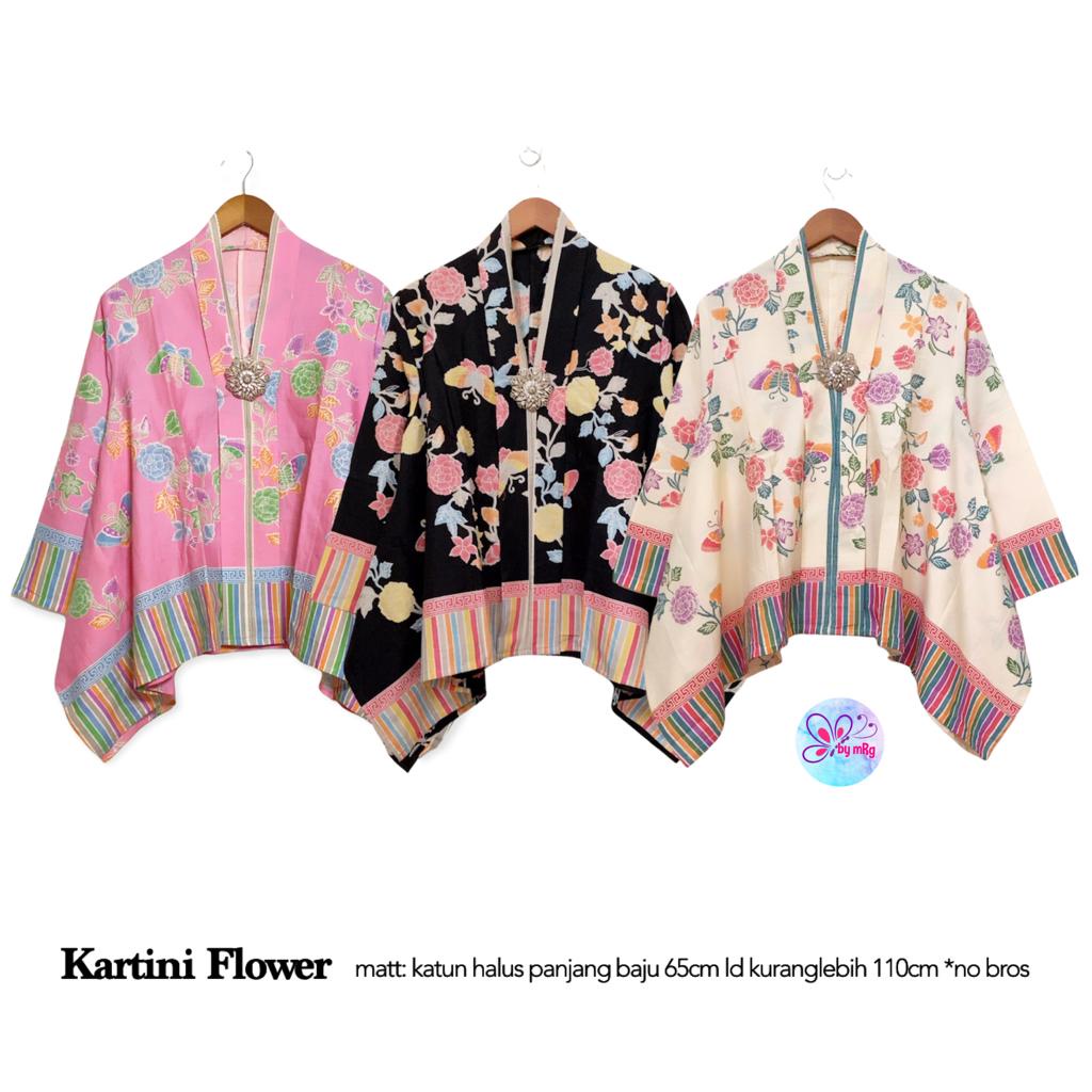 [PREMIUM] Blus Kartini Flower Batik Encim Series Warna Batik Soft Katun Atasan Kerja Casual Modern Solo