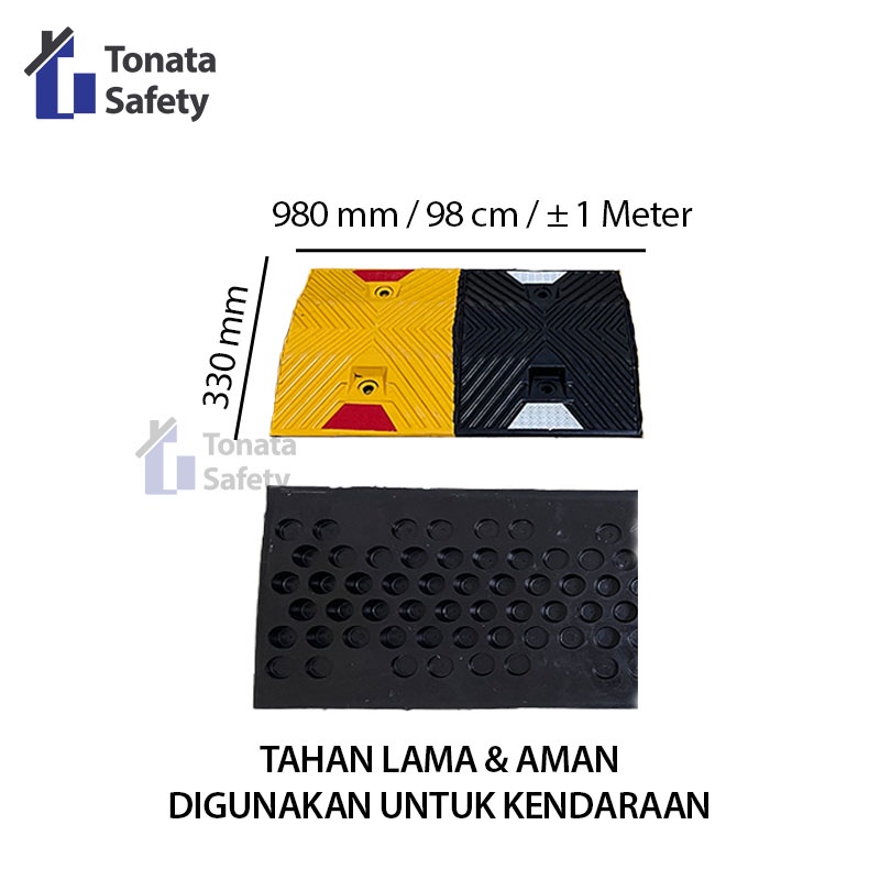 Rubber Speed Bump / Polisi Tidur Karet Dengan Scotlight 0.5 Meter