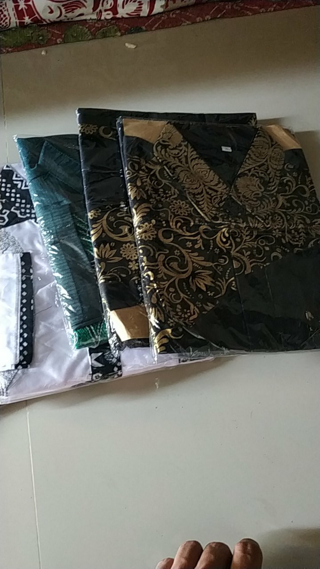 Murah Batik Kemeja Hem Pria Motif Prada Kombinasi Merah Baju Kantor Seragam Alkhalis