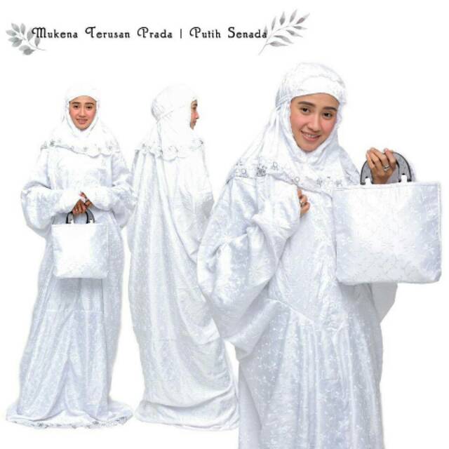 MUKENA TERUSAN PRADA PUTIH