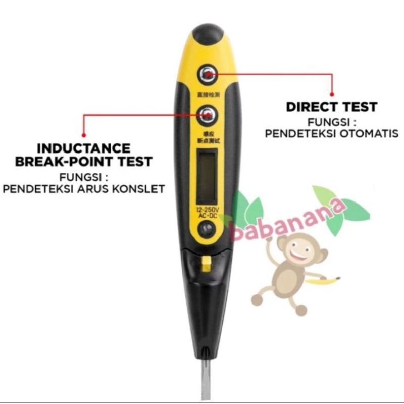 Deli DL8005 testpen tespen digital tester 12-250 VAC DC pengukur arus