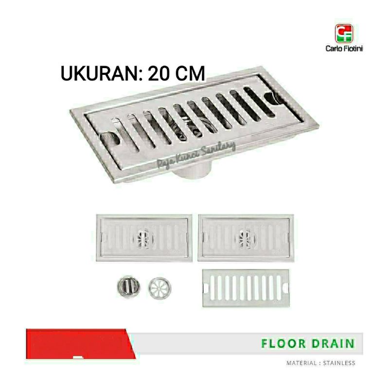 Floor Drain Tile Insert Panjang 20cm,30cm,40cm Stainless Stell/Saringan Got Stainless Kathub Anti Bau Kecoa