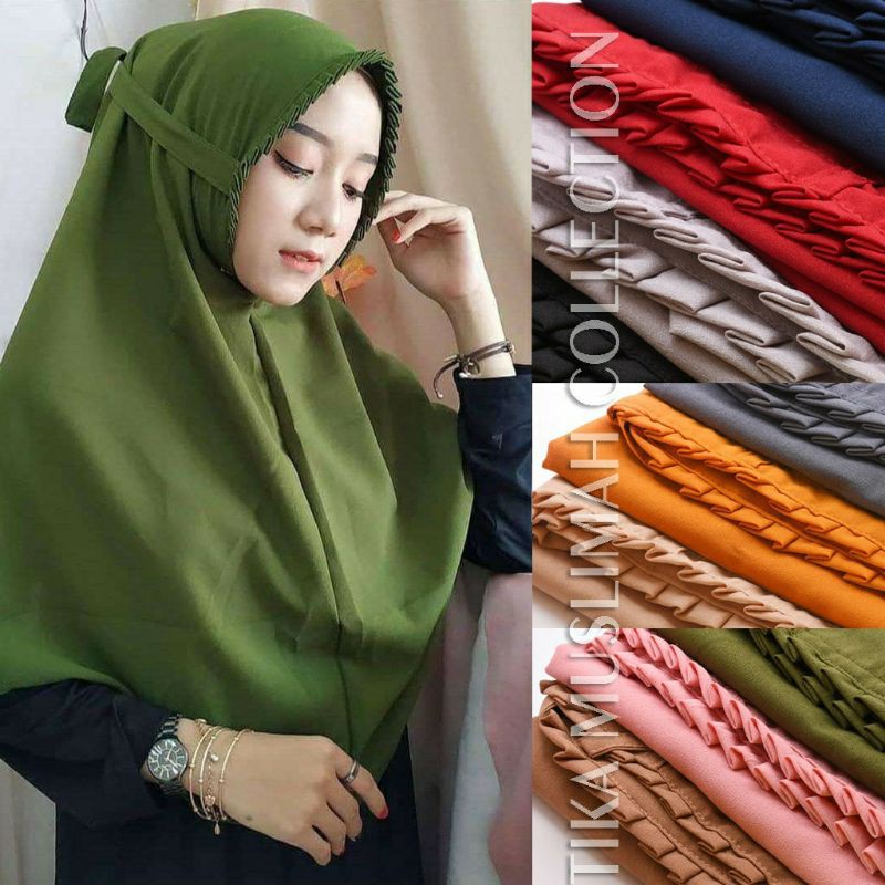 Bergo Maryam Lipit / Khimar Diamond / Hijab Instan Gerigi / Jilbab Cantik / Kerudung Masakini