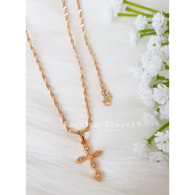 Ready kalung Fashion Salib Unik Replica Emas Xuping Yaxiya Bestseller kalung Rohani xuping