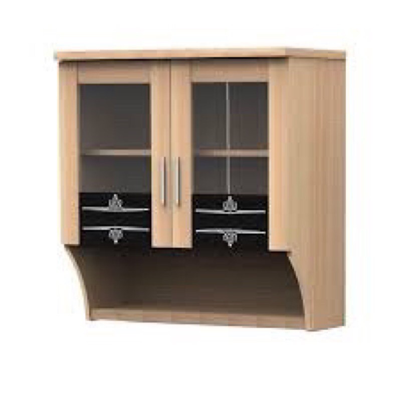 Kitchen Set Atas 2 Pintu Kayu Lemari Dapur 2 Pintu Atas Kayu Kaca