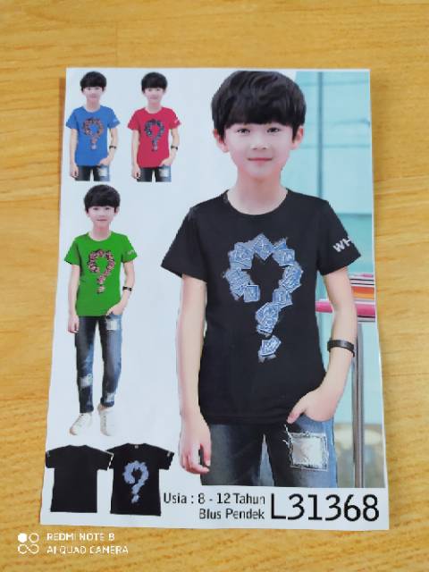 Kaos Oblong Anak Spandek Impor 8 - 12 tahun