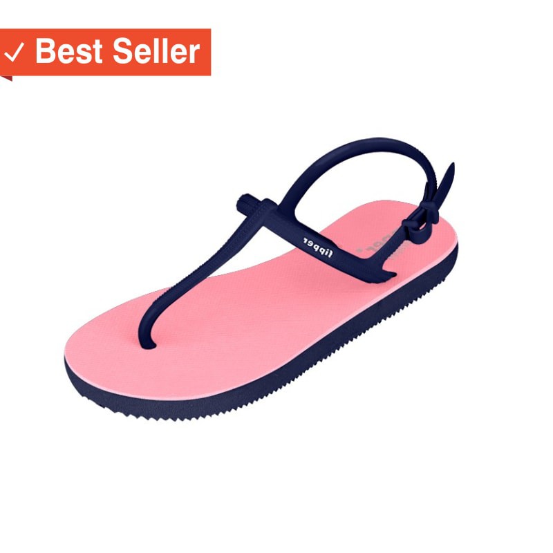 SANDAL WANITA KAKI MURAH / Fipper Strappy Pink Soft / Navy